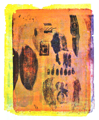 lithography 1/1 50x70cm “Knife with Yellow” 2003